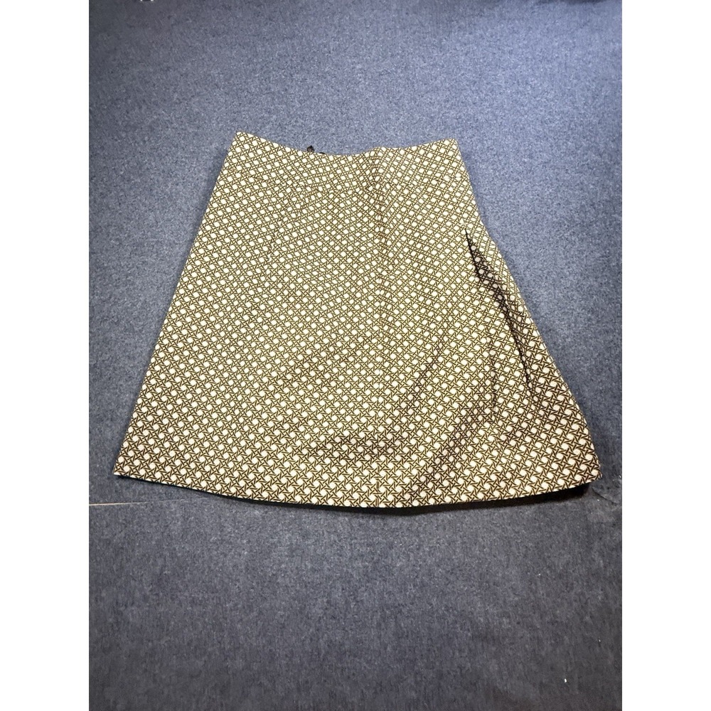 Talbots Petites Brown Geometric Cane Print A-Line Skirt Size 4P